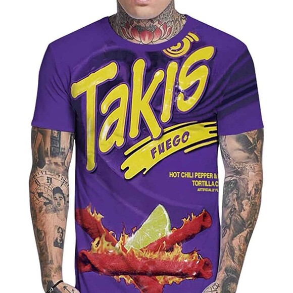 Taki Unisex Shirt XL Purple Short Sleeve Crew Neck Soft Style T-Shirt - Picture 3 of 4